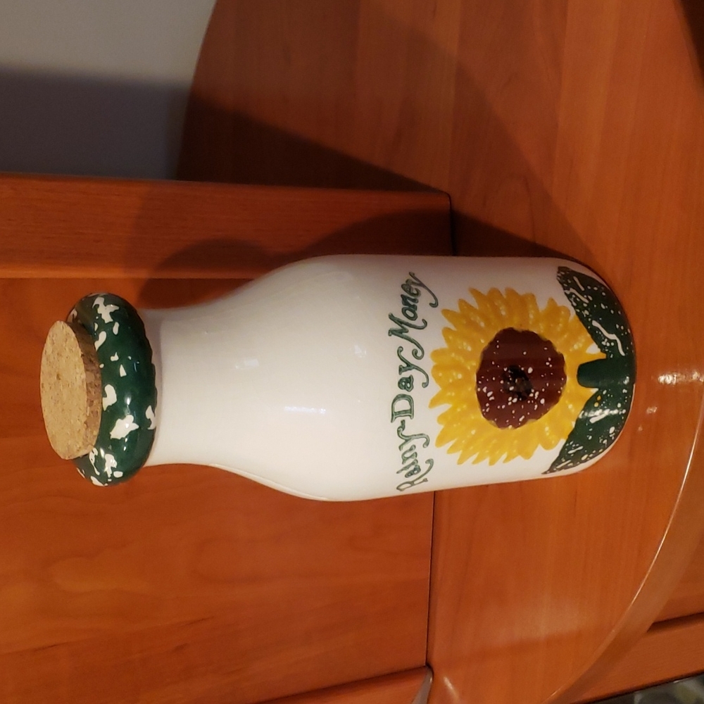 Vintage Rainy Day Money  Coin Bank